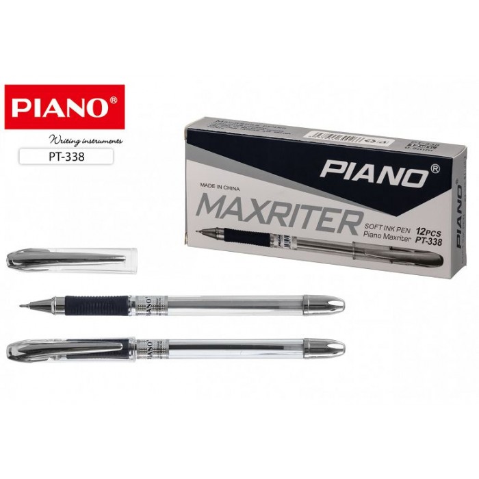 Ручка шар. Piano 338 Maxriter черная 0,5мм масл.основа, игольч. наконечник