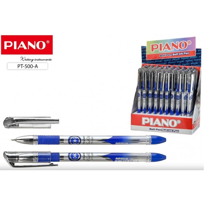 Ручка шар Piano 500 Tubtle корп пласт с рис, наконечник игольч., син