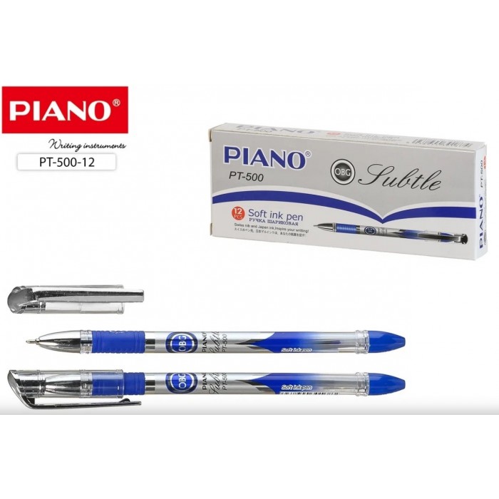 Ручка шар Piano 500 Tubtle корп пласт с рис, наконечник игольч., син