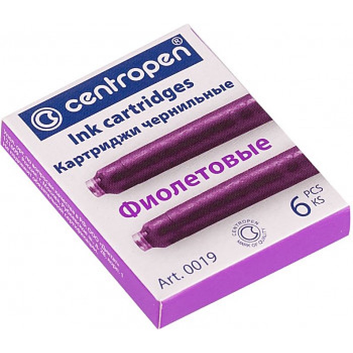 Ампула для перьевой ручки 6шт, фиолетовый, Centropen
