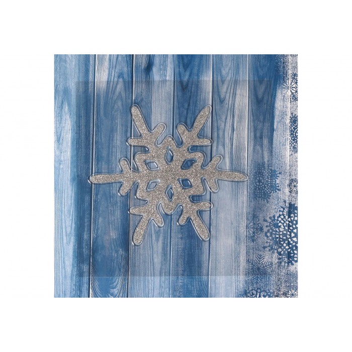 Наклейка Снежинка 15*15см серебро на стекло