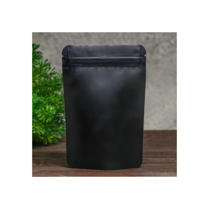 Пакет дой-пак, с zip - lock застежкой, матовый черный 10*15*4см