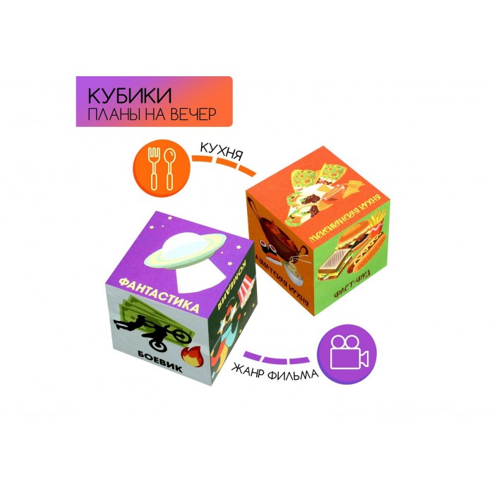 Кубики Планы на вечер 2шт 4*4см