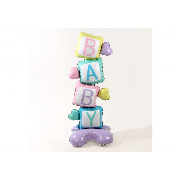 Шар фольгированный Кубики BABY 62" на подставке
