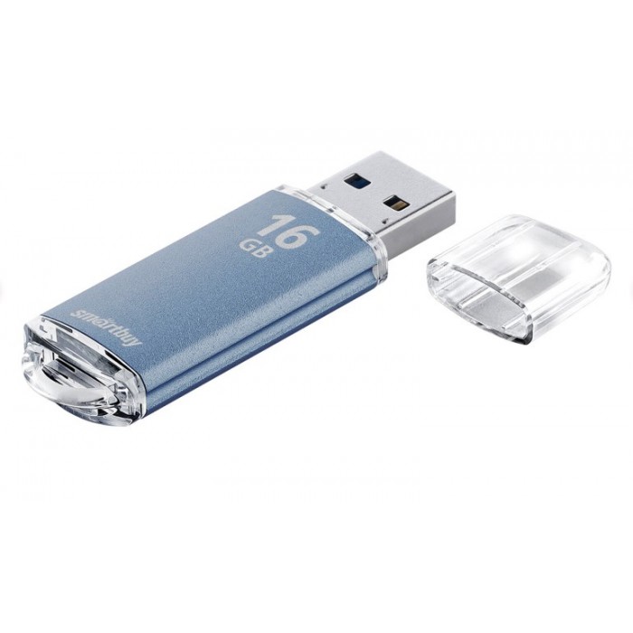 Флешка Smartbuy V-Cut синий (метал корпус) 16G