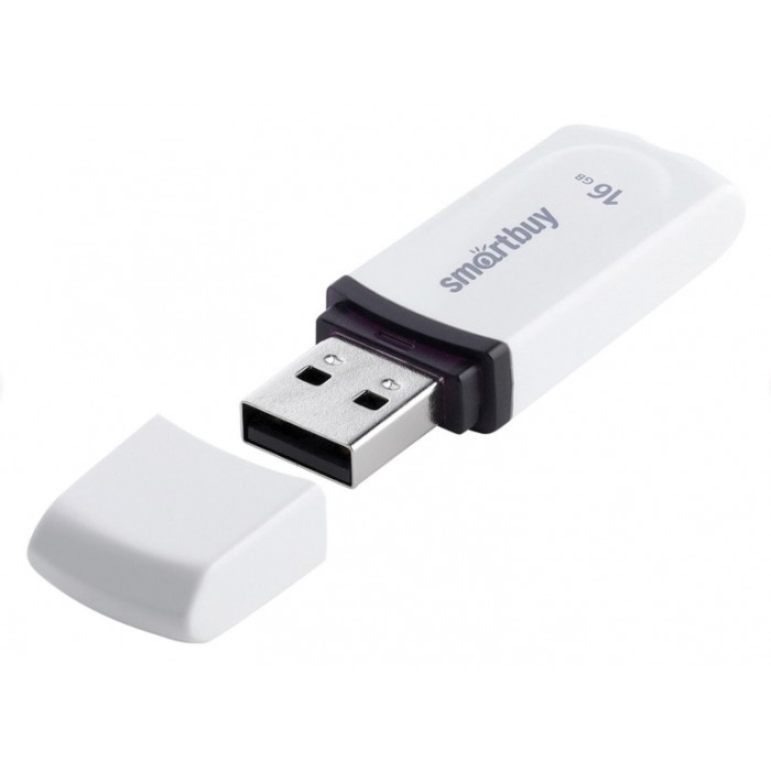 Флешка Smartbuy Paean 16G USB 2.0 белый