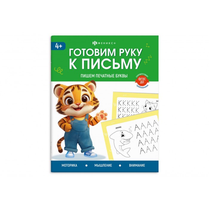 Книжка с заданиями "Готовим руку к письму" ПИШЕМ ПЕЧАТНЫЕ БУКВЫ 165*205мм