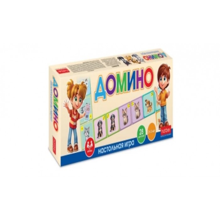 Игра настольная ДОМИНО 28 карточек Пушистики Hatber