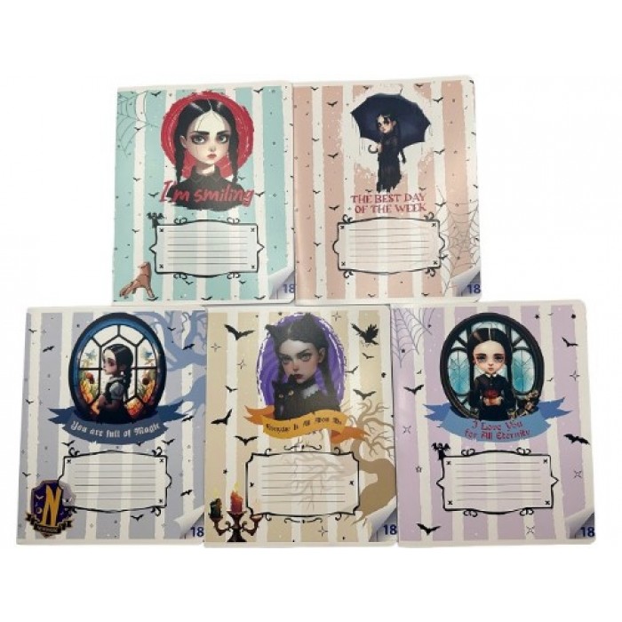 Тетрадь 18л = Вэнсдэй коллаж на скрепке
