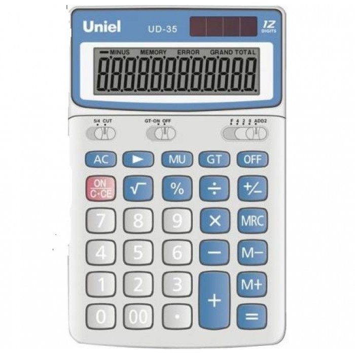 Калькулятор UNIEL настольный средн. UD-35 12 разр 172*107*26мм, подьемный дисплей