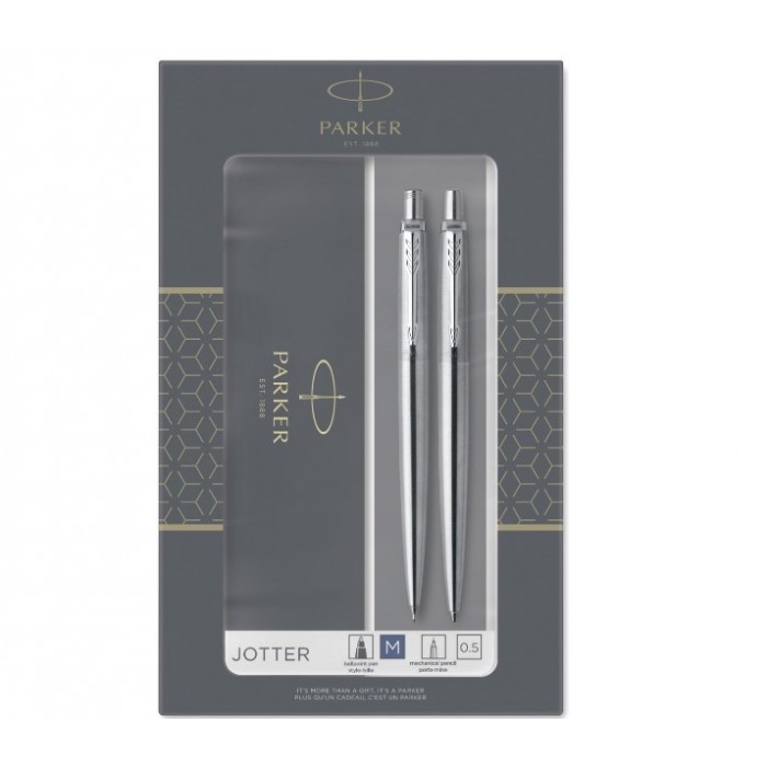 Набор подар.1 ручка шариковая + карандаш механический PARKER "Jotter Core КВ61 Stainless Steel СT"